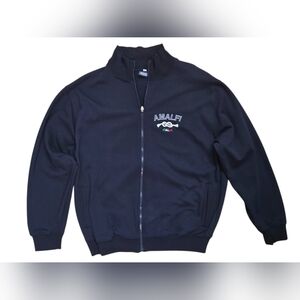 Armando Desiderio Made in Italy Full Zip Jacket XXL Navy Cotton Minimalist